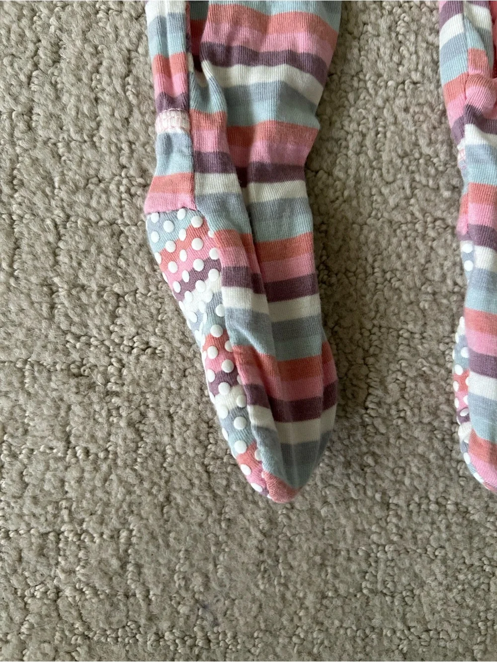 Kickee pants striped bamboo ruffle footie onesie 3-6 months bamboo